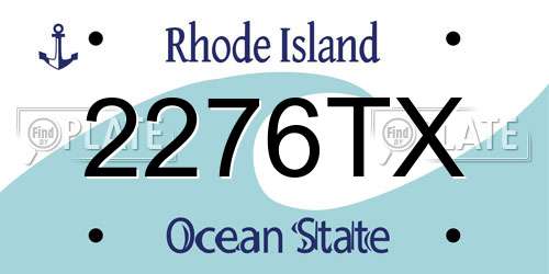 2276TX Rhode Island License Plate