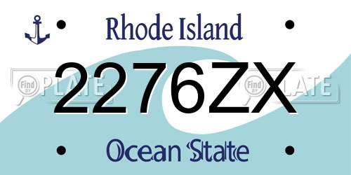 2276ZX Rhode Island License Plate