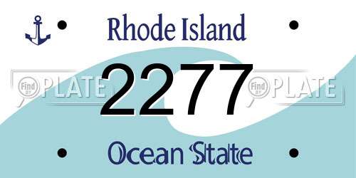 2277 Rhode Island License Plate