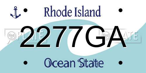 2277GA Rhode Island License Plate