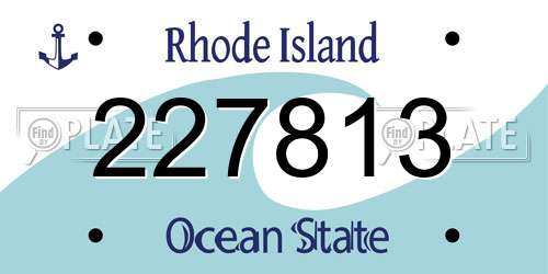 227813 Rhode Island License Plate