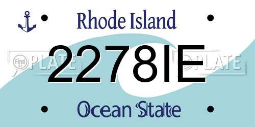 2278IE Rhode Island License Plate