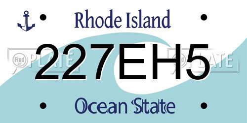 227EH5 Rhode Island License Plate