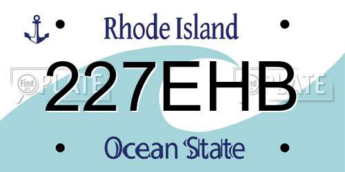 227EHB Rhode Island License Plate