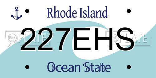 227EHS Rhode Island License Plate