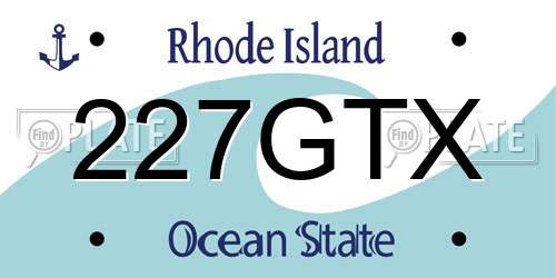 227GTX Rhode Island License Plate