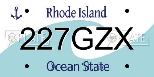 227GZX Rhode Island License Plate