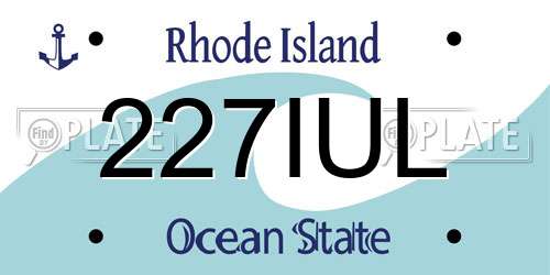 227IUL Rhode Island License Plate