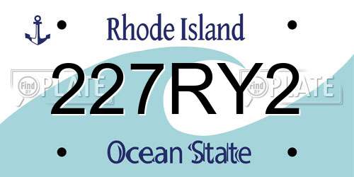 227RY2 Rhode Island License Plate
