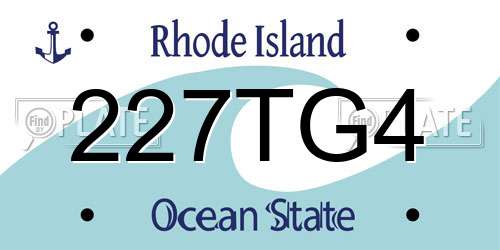 227TG4 Rhode Island License Plate