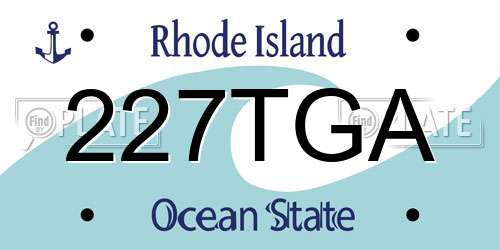 227TGA Rhode Island License Plate