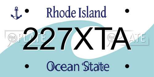 227XTA Rhode Island License Plate
