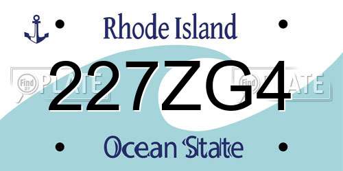 227ZG4 Rhode Island License Plate
