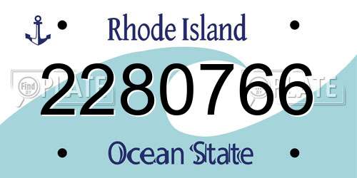 2280766 Rhode Island License Plate