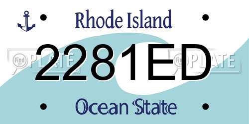 2281ED Rhode Island License Plate