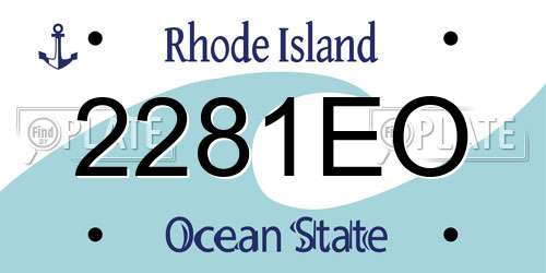 2281EO Rhode Island License Plate