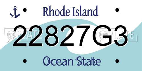 22827G3 Rhode Island License Plate