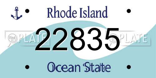 22835 Rhode Island License Plate