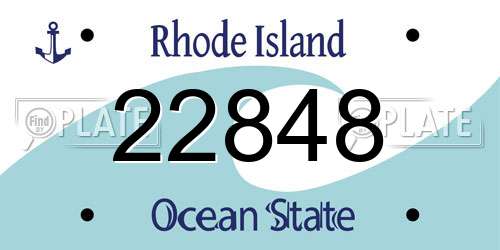 22848 Rhode Island License Plate