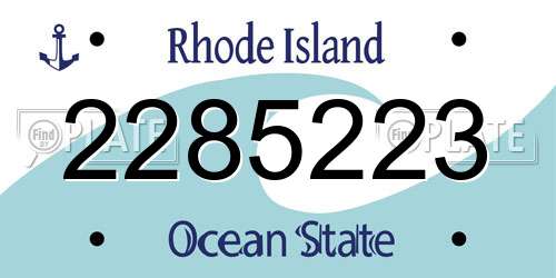 2285223 Rhode Island License Plate