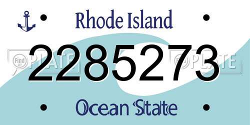 2285273 Rhode Island License Plate