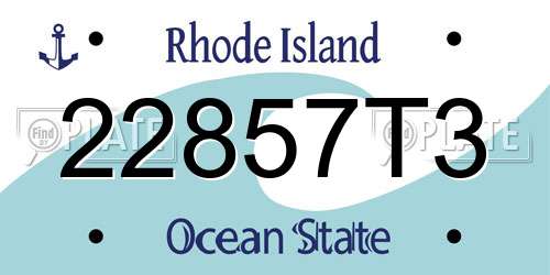 22857T3 Rhode Island License Plate