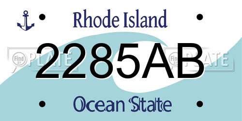 2285AB Rhode Island License Plate