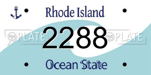2288 Rhode Island License Plate