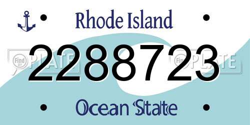 2288723 Rhode Island License Plate
