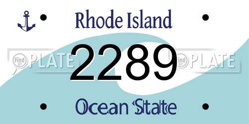 2289 Rhode Island License Plate