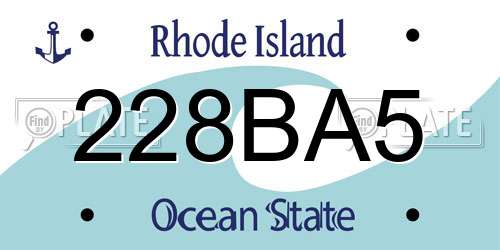 228BA5 Rhode Island License Plate
