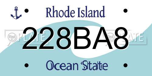 228BA8 Rhode Island License Plate