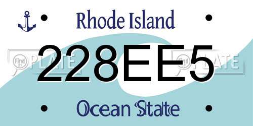 228EE5 Rhode Island License Plate