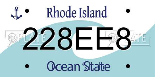 228EE8 Rhode Island License Plate