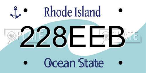 228EEB Rhode Island License Plate