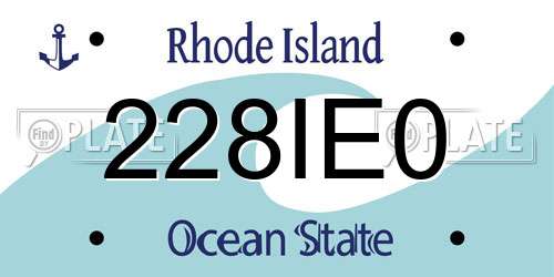 228IE0 Rhode Island License Plate