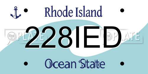 228IED Rhode Island License Plate