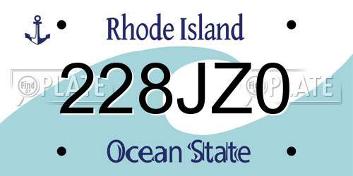 228JZ0 Rhode Island License Plate