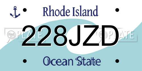 228JZD Rhode Island License Plate
