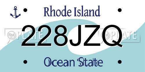 228JZQ Rhode Island License Plate
