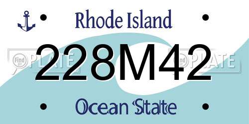 228M42 Rhode Island License Plate