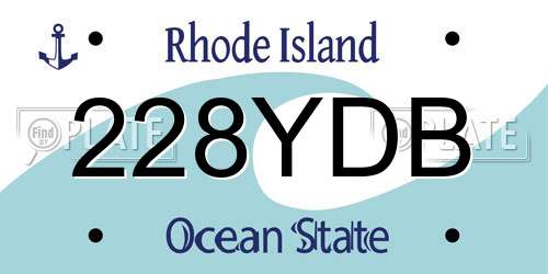 228YDB Rhode Island License Plate