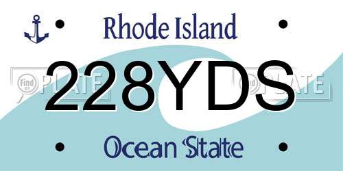 228YDS Rhode Island License Plate
