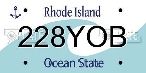 228YOB Rhode Island License Plate