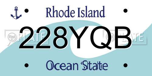 228YQB Rhode Island License Plate