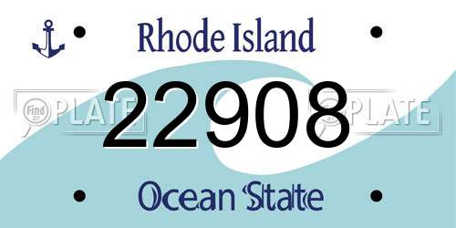 22908 Rhode Island License Plate