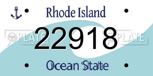 22918 Rhode Island License Plate