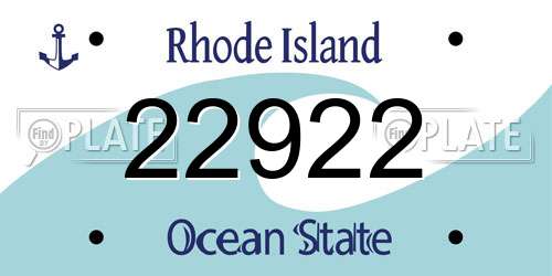 22922 Rhode Island License Plate