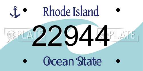 22944 Rhode Island License Plate