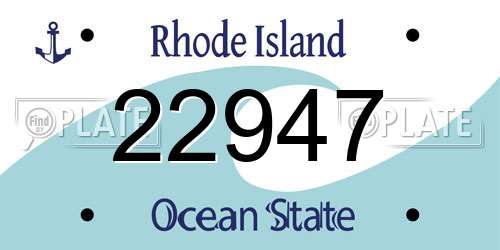 22947 Rhode Island License Plate